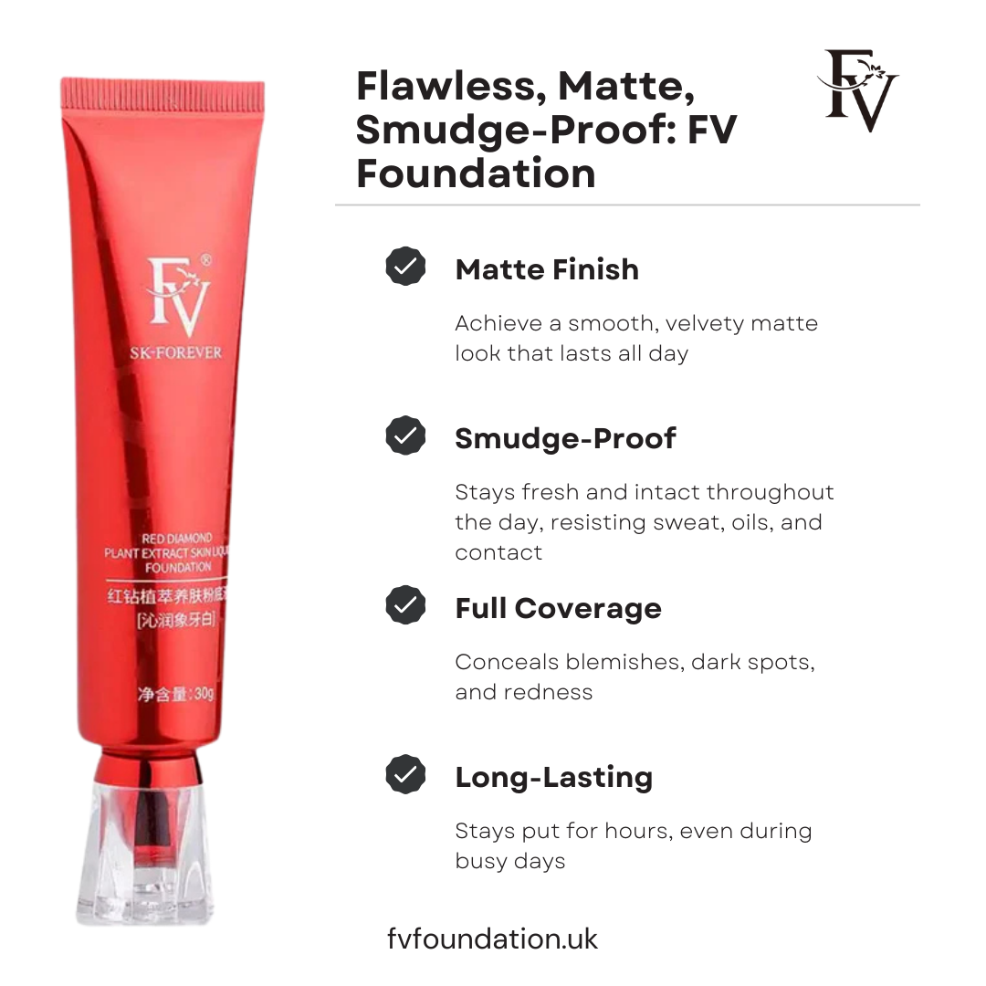 FV Waterproof Liquid Foundation – Flawless Matte, All Day Wear