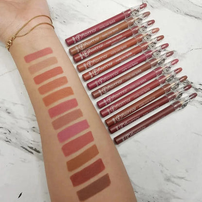 FLORMAR MATTE LIPSTICK PENCIL RECOMMENDED BY TOP BEAUTY INFLUENCERS (Pack of 12Pcs)