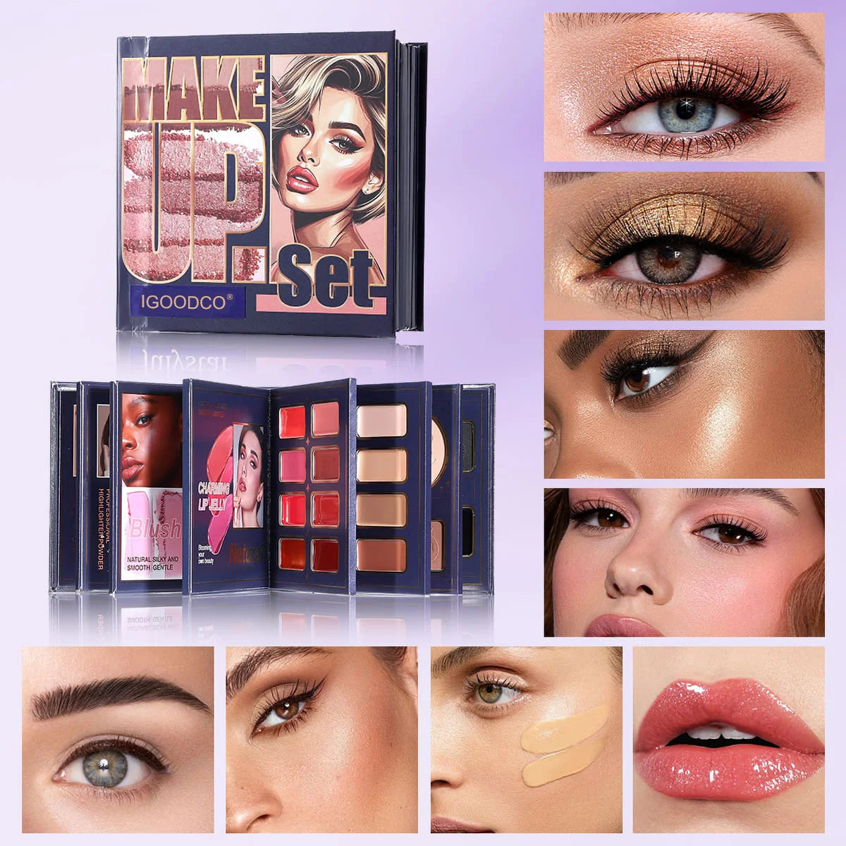 IGOODCO Premium 8-in-1 Makeup Book