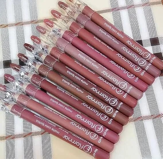 FLORMAR MATTE LIPSTICK PENCIL RECOMMENDED BY TOP BEAUTY INFLUENCERS (Pack of 12Pcs)